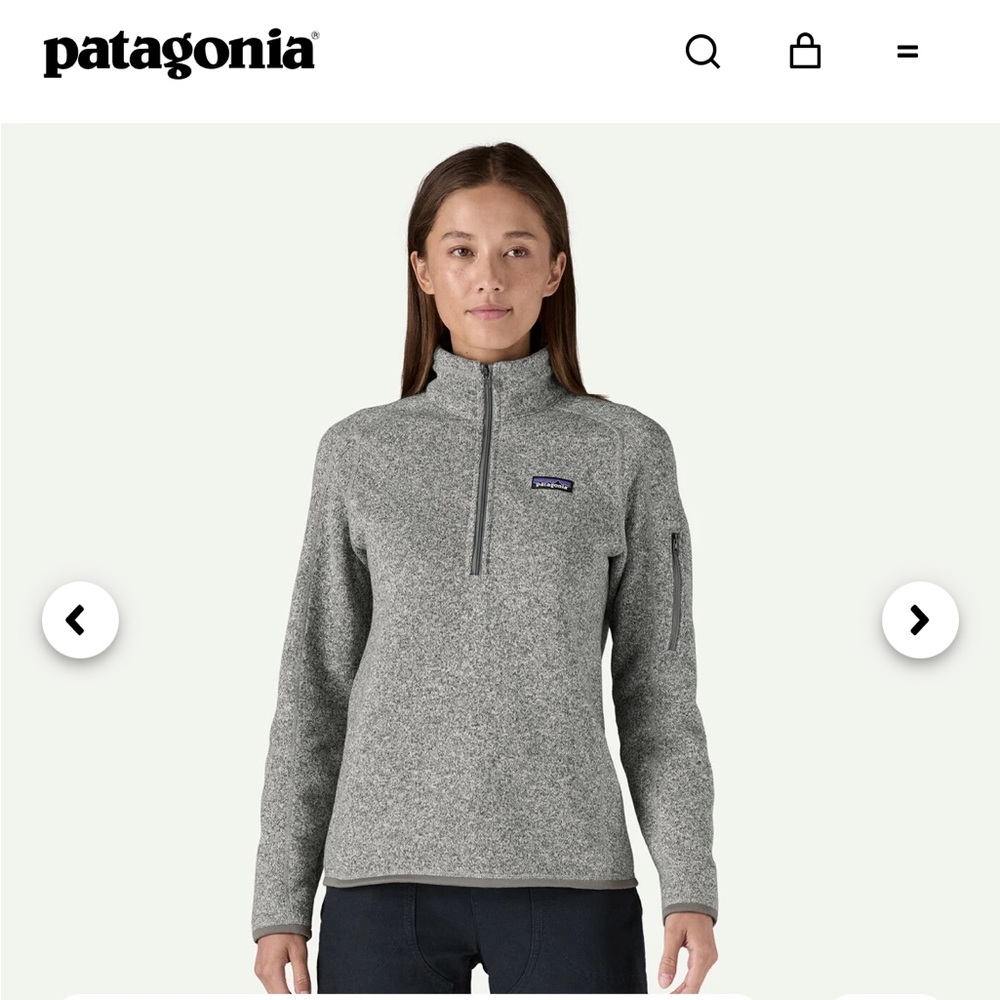 Patagonia Small women’s Gray Fleece Pullover quarter zip